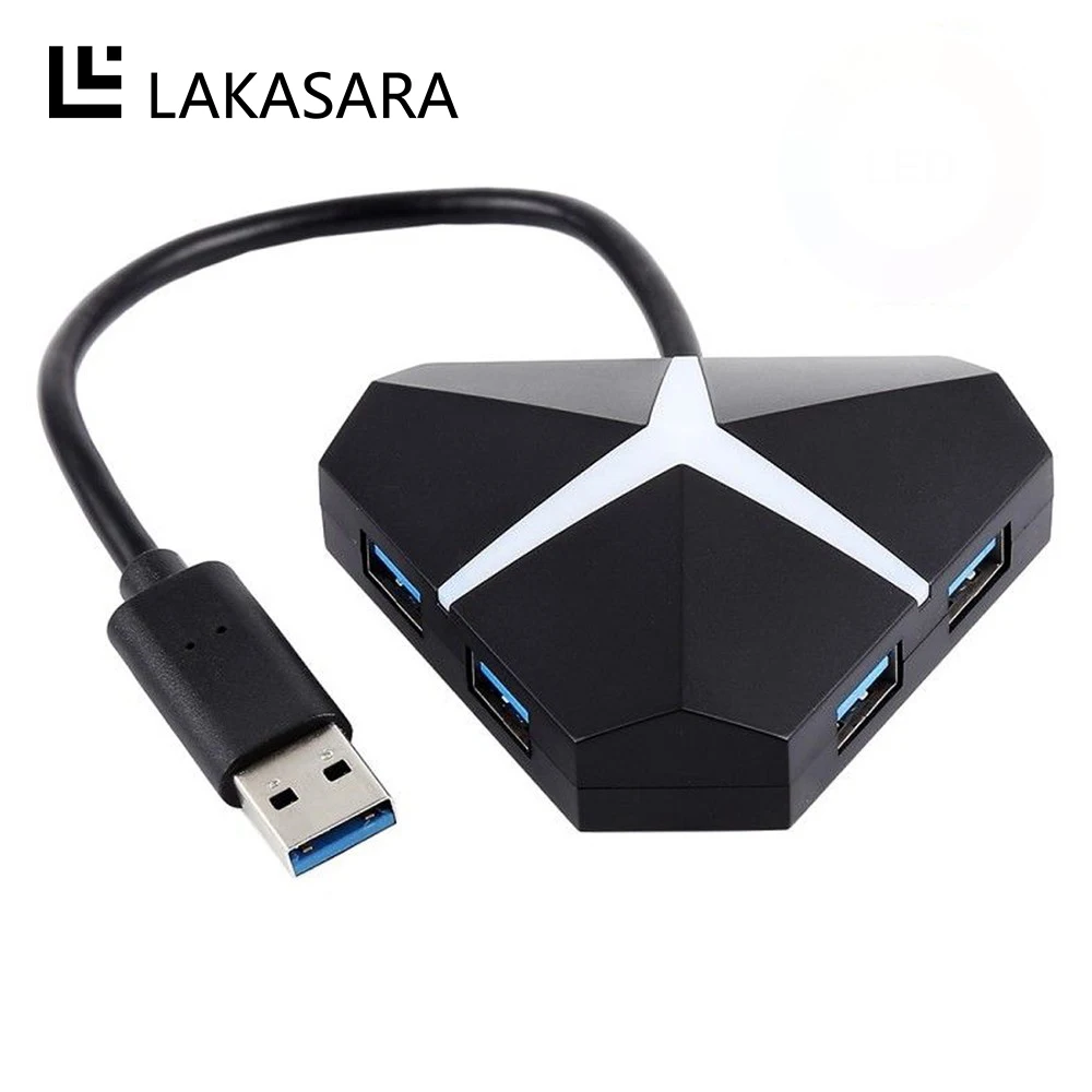 

USB 3.0 Hub 5Gbps Super Speed 4 Ports USB 3.0 HUB Adapter 15cm Cable Length USB Hub Adapter For Macbook With LED Indicator