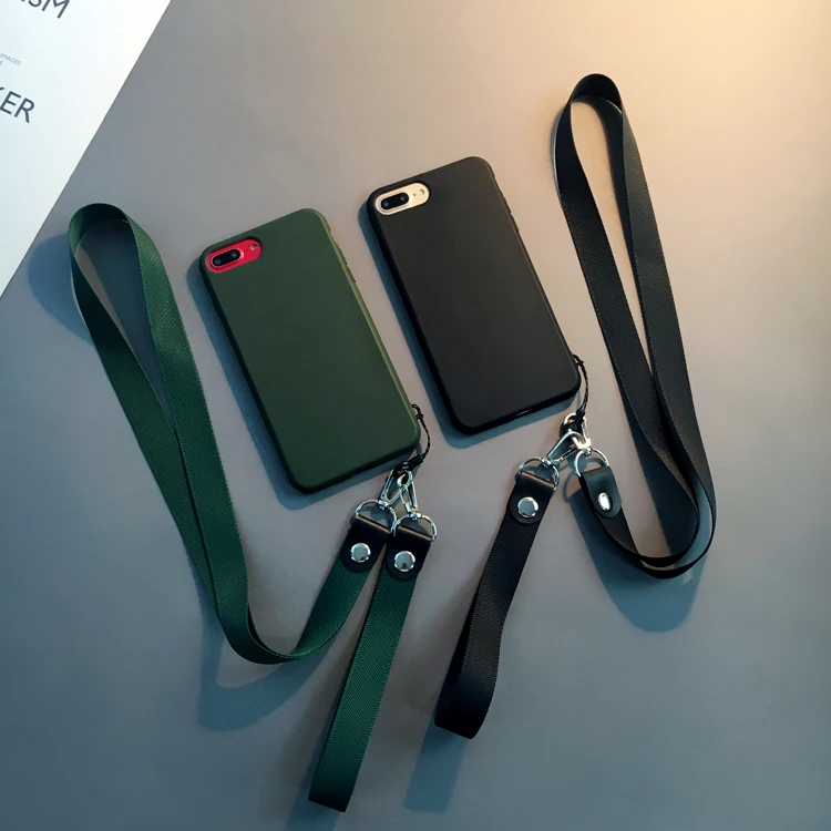 

Shockproof Phone Case For iphone 6 6s 7 8 6 6S Plus Soft Silicon case back cover For iphone x xs max xr case with strap