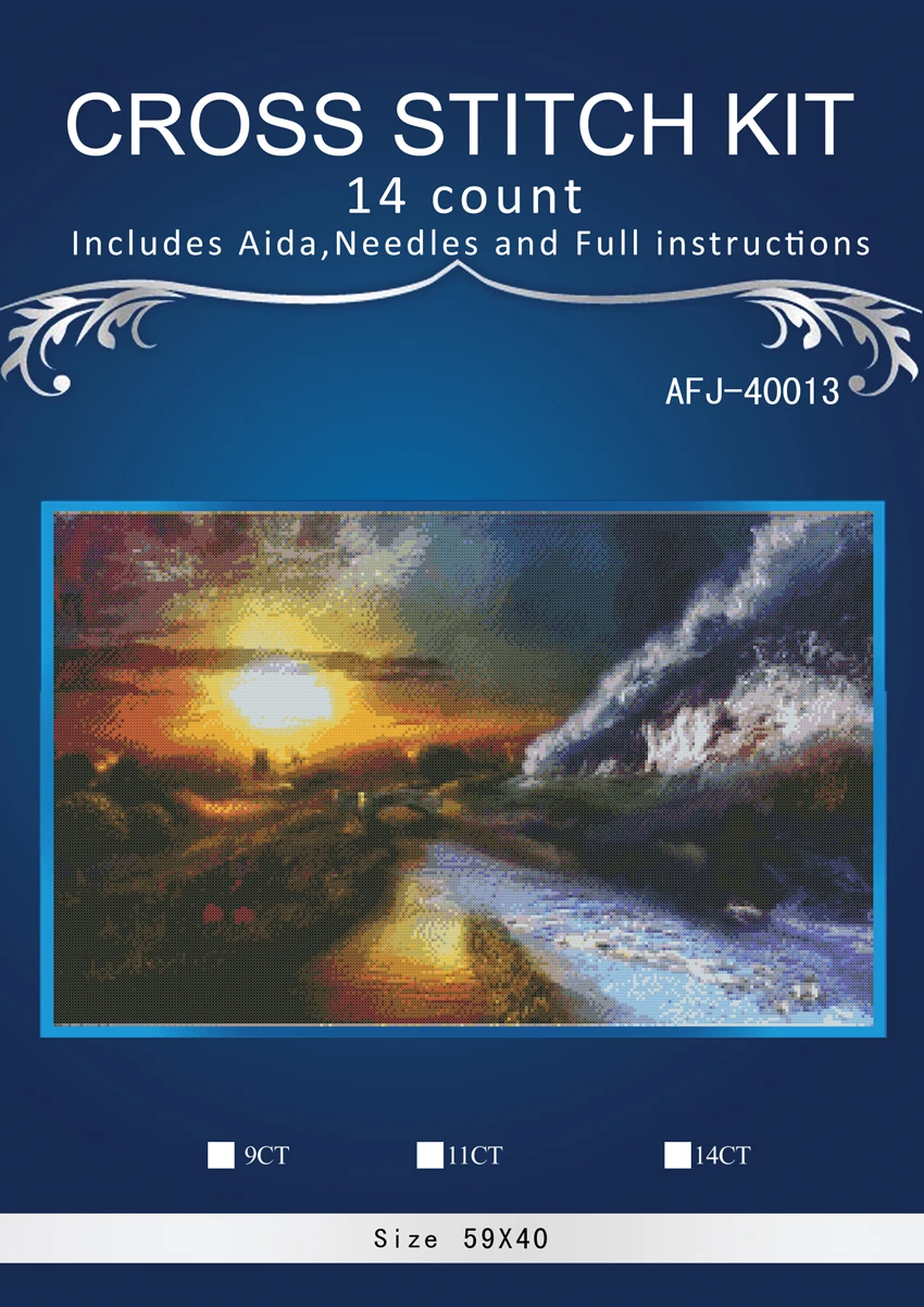 

1sea 2 Counted Cross Stitch Cross Stitch Set Chinese Cotton Cross-stitch Kit Embroidery Needlework SIMILAR dim anchor