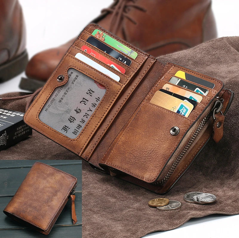 Men Wallets Leather Coin Purse Male Clutch Long Business Wallets Card Holder Money Clip 