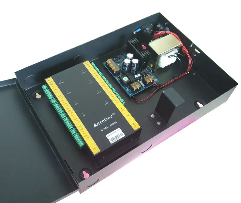 Hi-end 32-bit TCP/IP four Door Control kit  power case with battery space support software/ web / smart phone /tablet