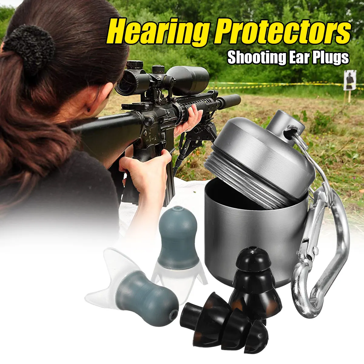 

Safurance 2 Pair Noise Canceling Earplugs Swimming Earplugs Music 27db Waterproof Hearing Protectors for DJ Studying Sleeping