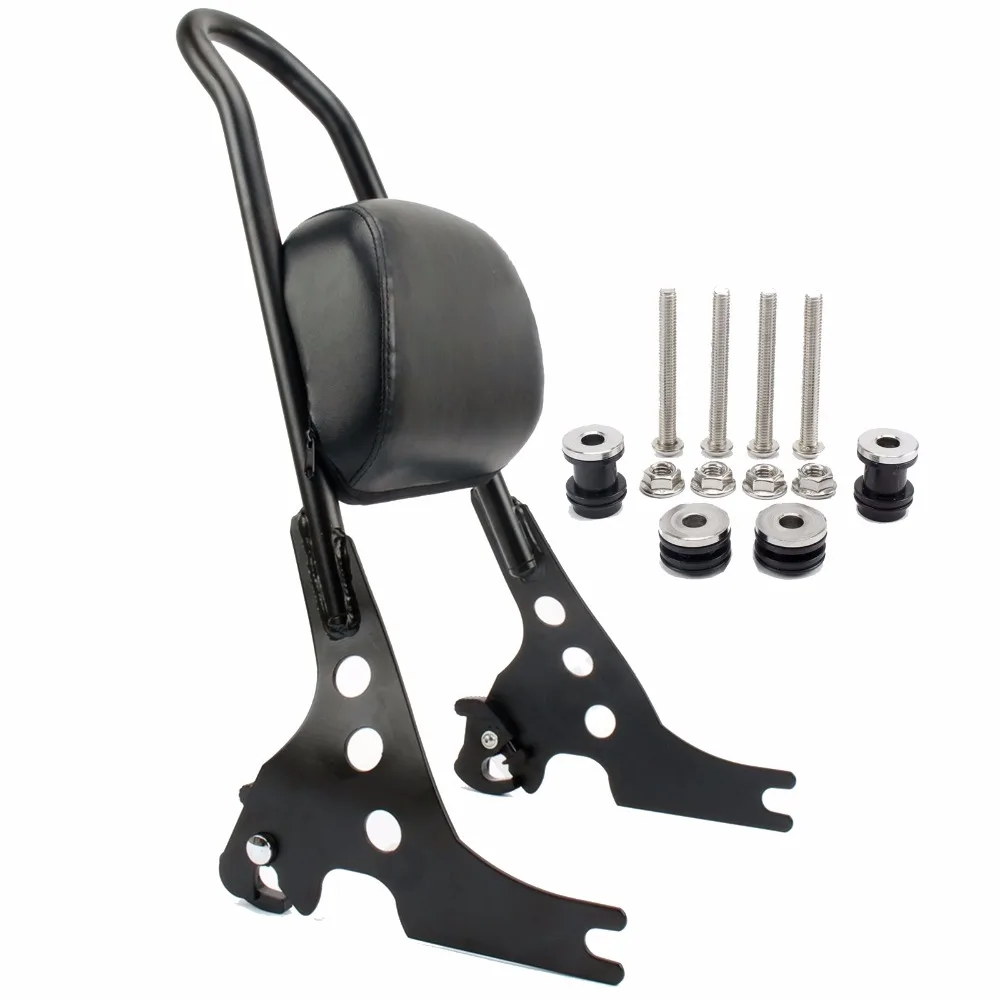 Motorcycle Black Passenger Backrest Sissy Bar Cushion Pad For Harley Sportster XL883 1200 48 2004 2016
