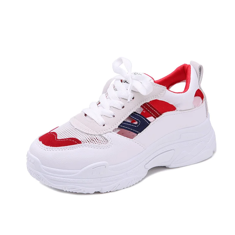 

Women's color matching breathable touring shoe Spring Autumn sponge cake Student Tennis shoes female Daddy female Trainers