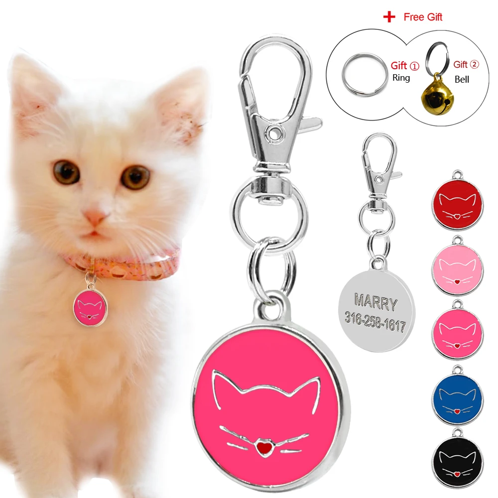 Personalized Dog Cat Id Tags Dog Cat Accessories Custom Cats Kittten Puppy Name Tag Phone No Free Bell Gift Id Tags Aliexpress