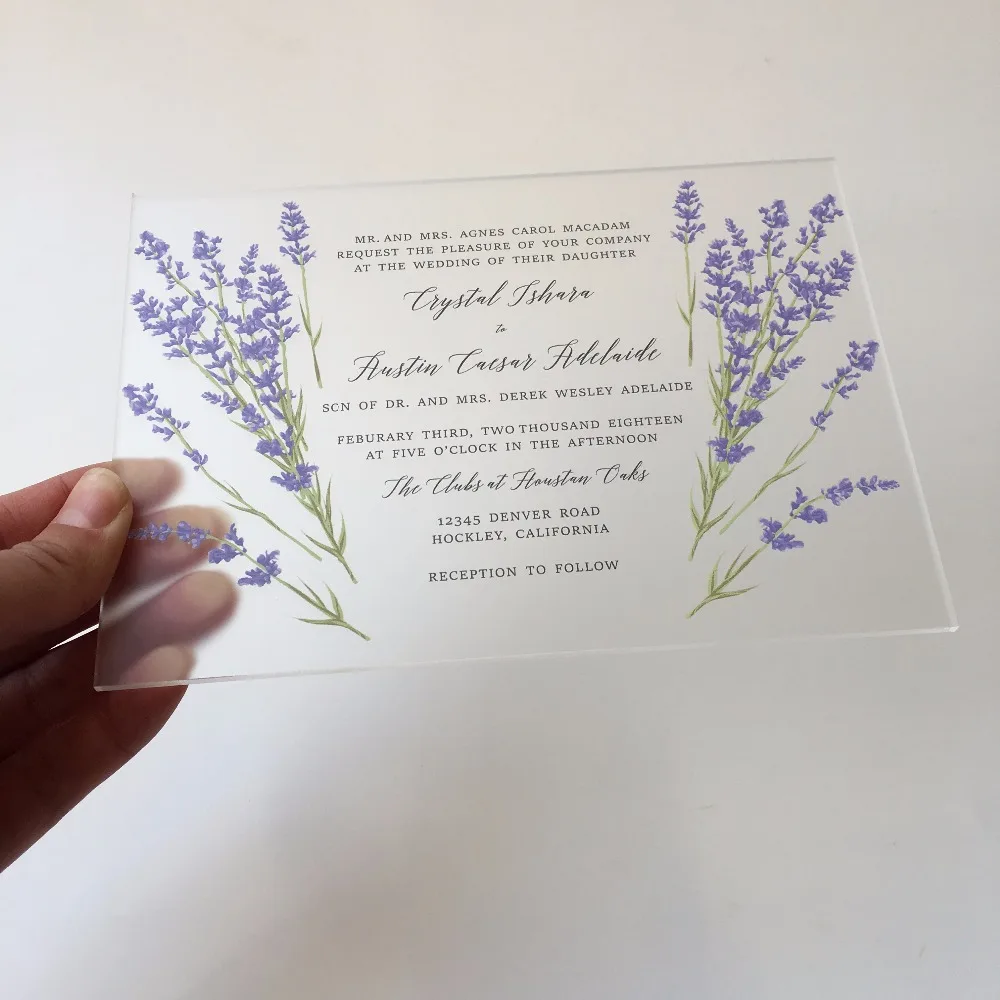  100Pieces Per Lot 5x7inch Frosted Acrylic Wedding Invitation Cards SHIP TO USA ONLY - 32881656107