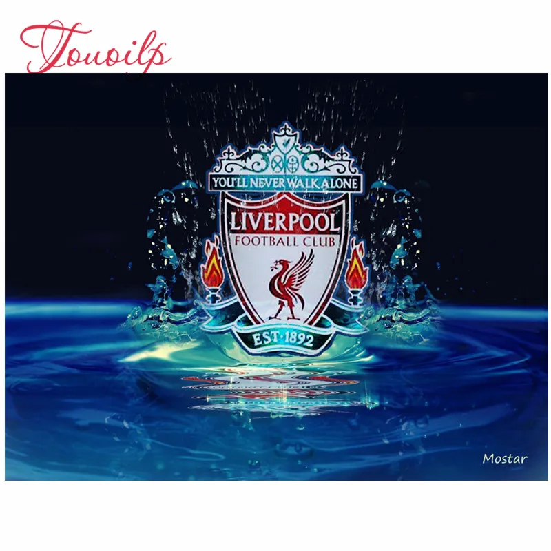 

Touoilp spuare&round diamond embroidery blue Liverpool football 5D DIY diamond painting crystal Painting diamonds decorative
