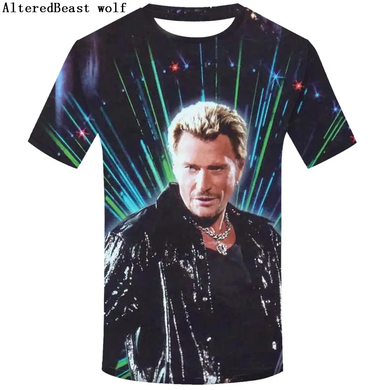 

Johnny Hallyday T Shirt Rock 3d T Shirts Summer T-Shirt For Men funny Casual Tee Shirt Men's Short Sleeve T-Shirts Plus Size