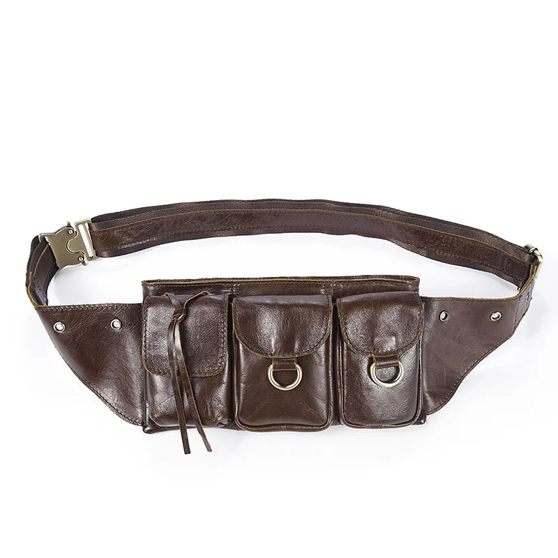 Buy Leather Men Pockets Of Multi functional Retro