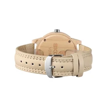 SKONE Brand Men’s Lightly Comfortable Wooden Watches for male PU Leather Strap Sport Wristwatches with Date Display Rivet Scale