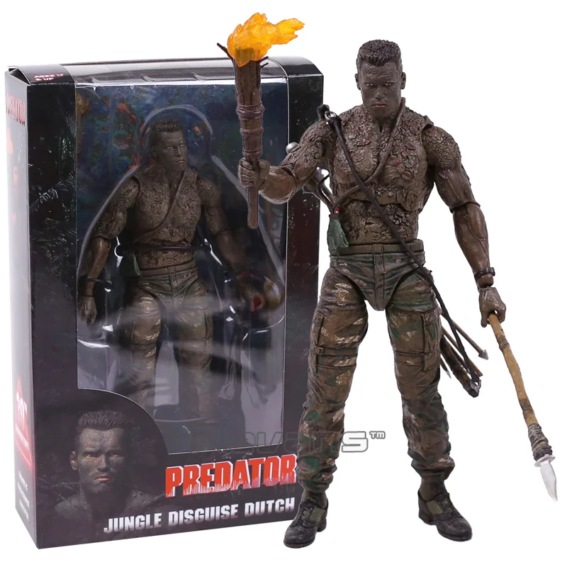 NECA PREDATOR 30th Anniversary Jungle Patrol encoming excussion Маскировка голландский Охотник за джунглями Unmasked Demon фигурка 18 см - Цвет: Disguise