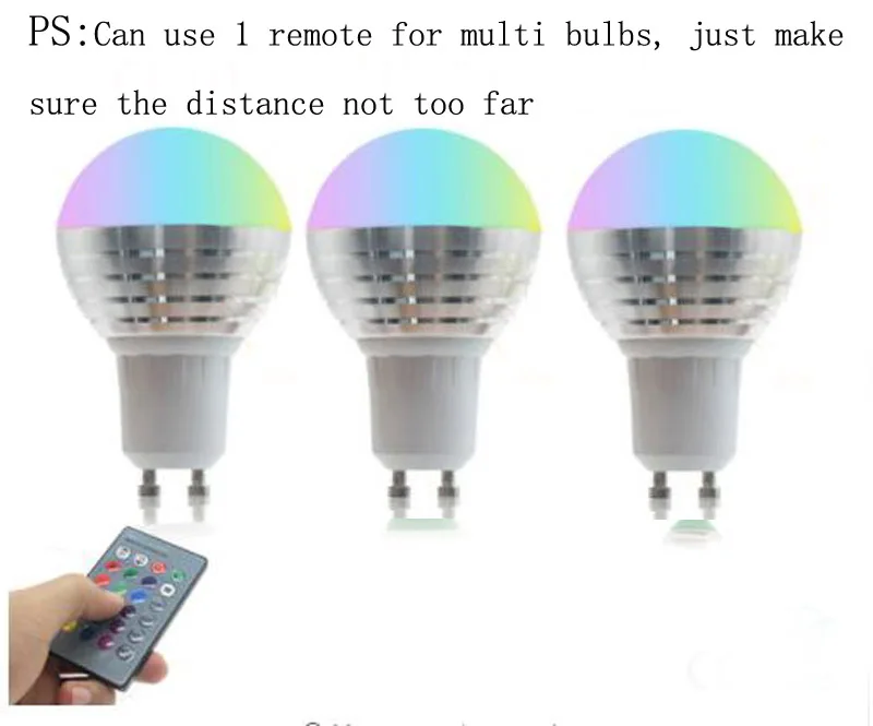 Светодиодный светильник GU10 RGB, светодиодный светильник, 3 Вт, 16 цветов, 110 В, 220 В, bombillas, светильник+ контрольная лампочка с регулируемой яркостью, светодиодный светильник для отдыха