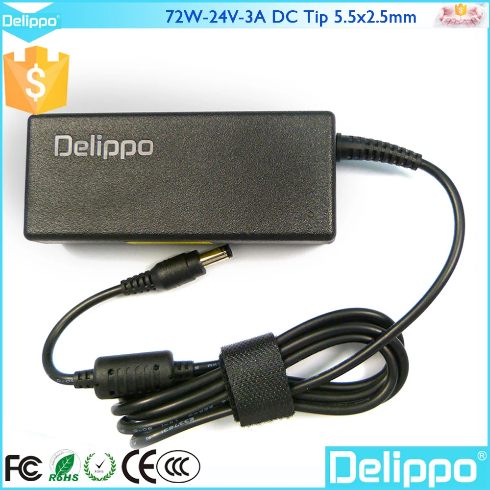 Delippo 24 فولت 3a امدادات الطاقة لل tsc TTP-244PLUS 243E 342E الباركود طابعة ac محول الطاقة شاحن الحبل