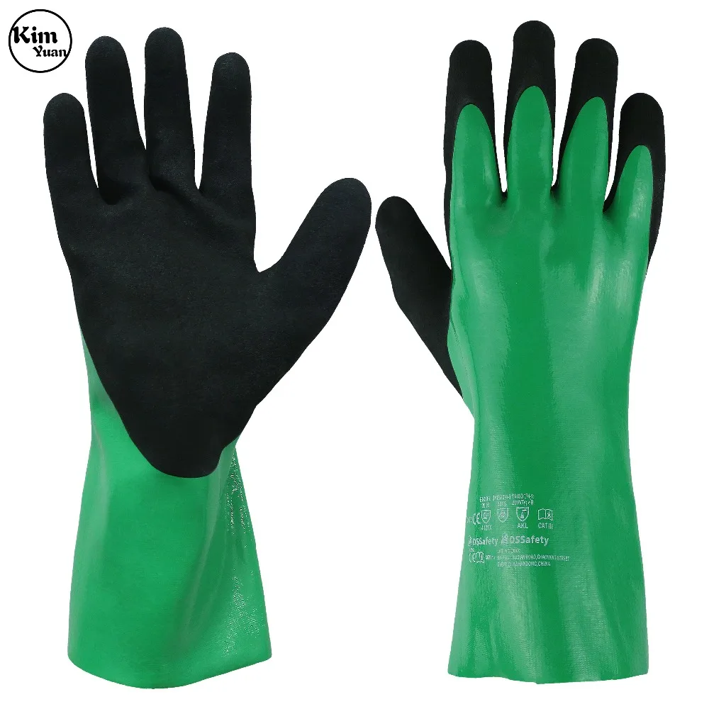 

KIM YUAN Nitrile Coating Work Gloves Chemical Resistant Latex Nitrile Gloves Hycool Grip Water-Proof Work Gloves for Men's