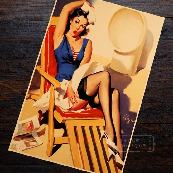 Super Model Pin Up Girl In Ww2 Pop Art Propaganda Retro Vintage Kraft