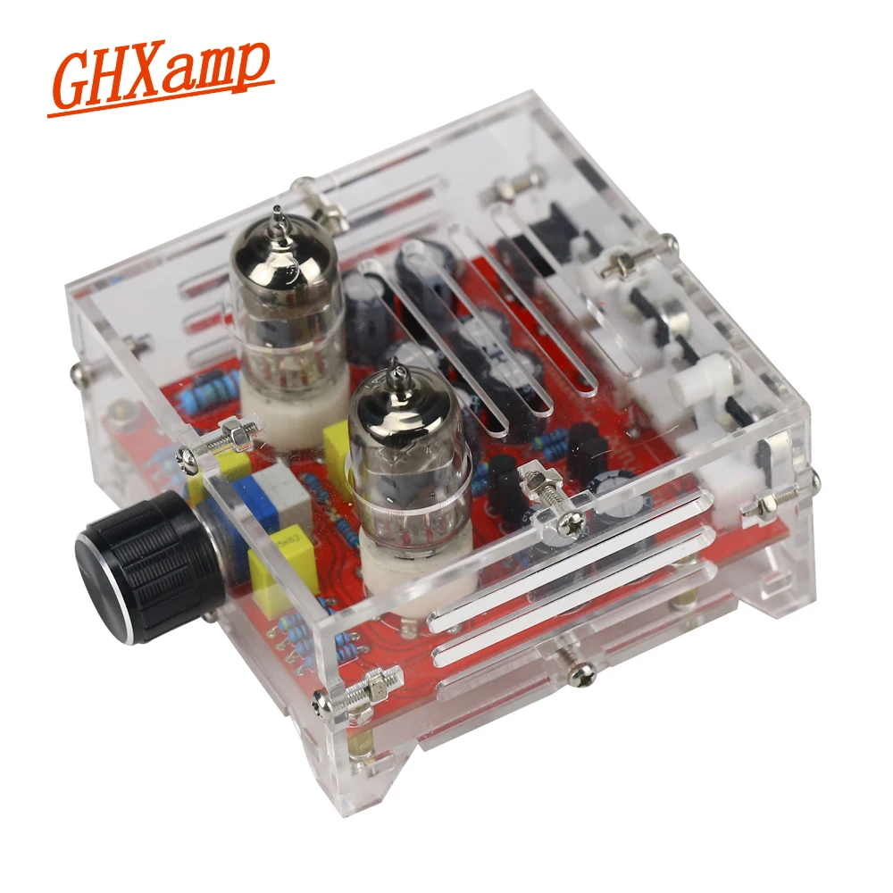Ghxamp Tube Amplifier Preamplifier 6J1 Electron Valve Bile Preamp Vacuum Tube Audio Board Tone Dual Channel With Case AC12V NEW