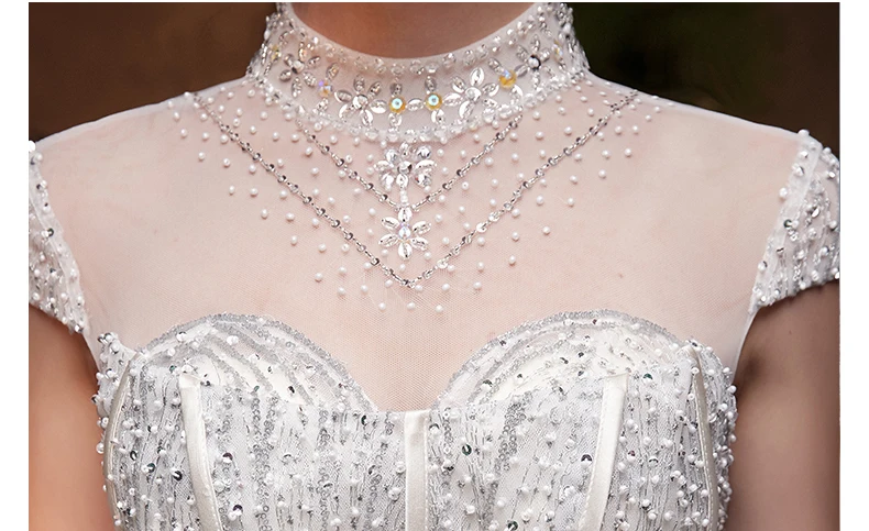 Марокко дизайн из бисера vestido de noiva princesa короткий рукав со стразами Роскошные Империя 2019 свадебное платье невесты Свадебный платья