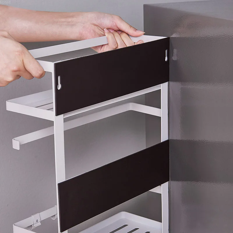  Japanese Iron Metal Magnet Refrigerator Rack Washing Machine Shelf Kitchen Multi-functional Rack Si - 33040456702
