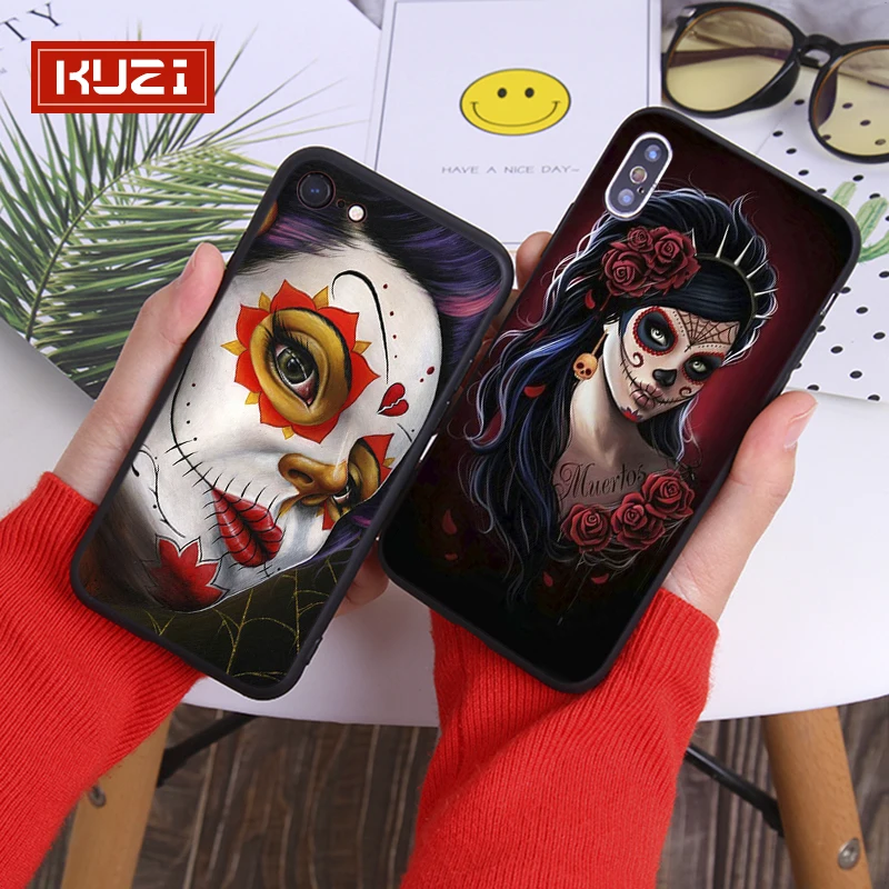 Роскошный чехол для телефона KUZI Black Girl IPhone 6 S 7 8 Plus Fundas мягкий из ТПУ X XS