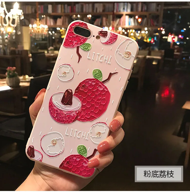 Роскошный чехол с 3D вышивкой для iphone 11 милый розовый рисунком фруктов 6S 7 8 Plus X XS Max