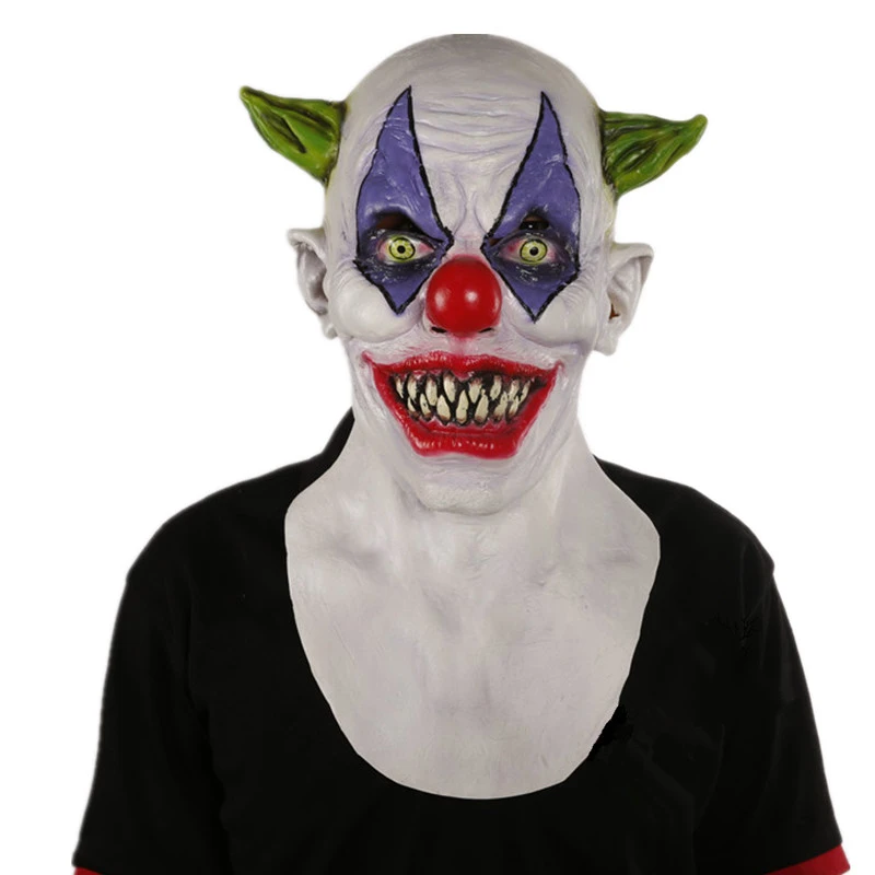 Делюкс Хихиканье жуткий клоун латексная маска маскарас Хэллоуин ужас костюм страшный косплей аксессуар