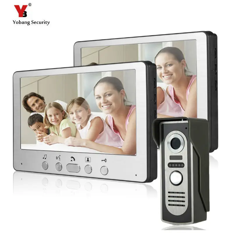 

Wired Home Video Door Phone Intercom Doorbell 7inch Infrared Night Vision with Ringtones Waterproof for Door Entry System