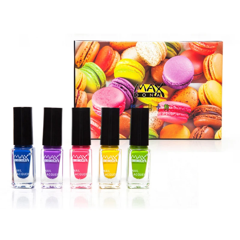 5Pcs new Fashion 6 style Water based 6ml Non toxic Tasteless Green Nail