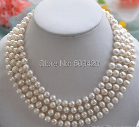 

ZZT10 Free Shipping >>>70" 9mm WHITE ROUND FRESHWATER CULTURED pearl NECKLACE