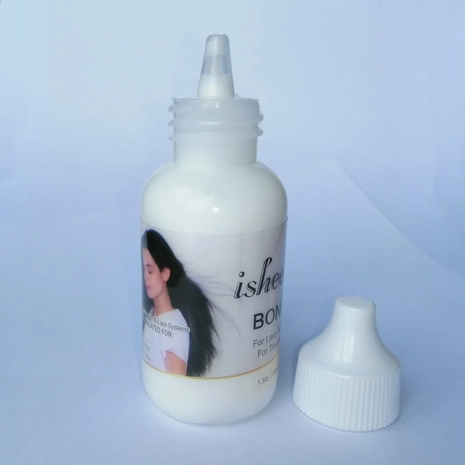 

Isheeny 1 Bottle Lace Wig Glue 1.3oz Bonding For Hair Wigs Lace Closure Toupee 38ml Liquid Hair Extensions Ghost with Remover