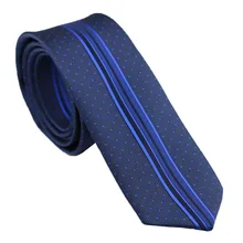 Coachella Галстуки Темно-синие с Royal в горошек/в полоску Панель Дизайн галстук микрофибры узкий галстук 6 см