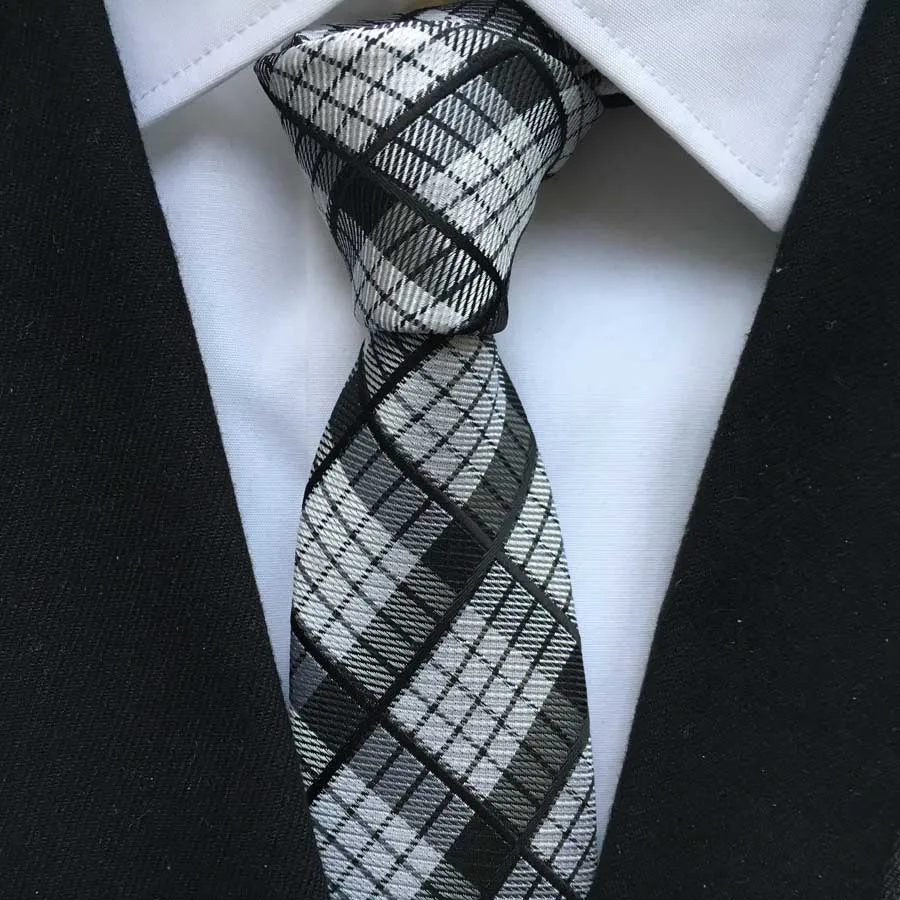 Последняя мода тонкий галстук мужской высокий уровень тканый галстук с классической решеткой пледы