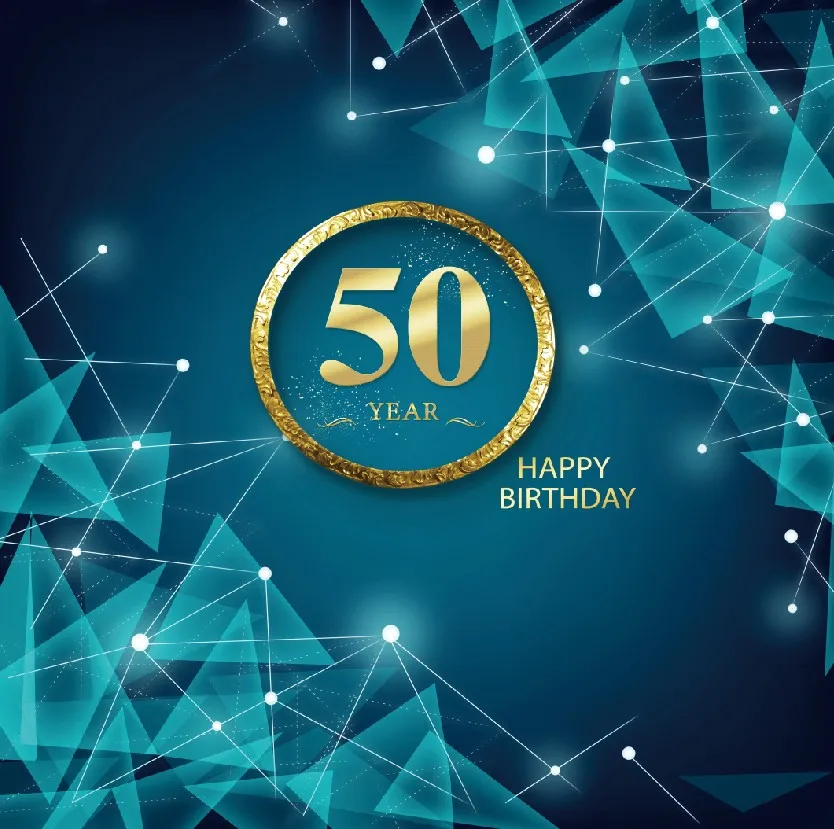 Laeacco Happy 50 лет День рождения узор плакат фотографического Фоны фотографии фонов