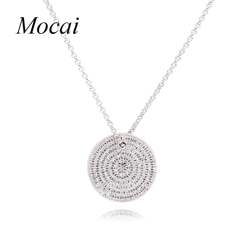 

Mocai Design Crystal White Black Zircon Coin Ring Brand Pendant Necklace Siamese Conjoined Bracelet Women Jewelry ZK20