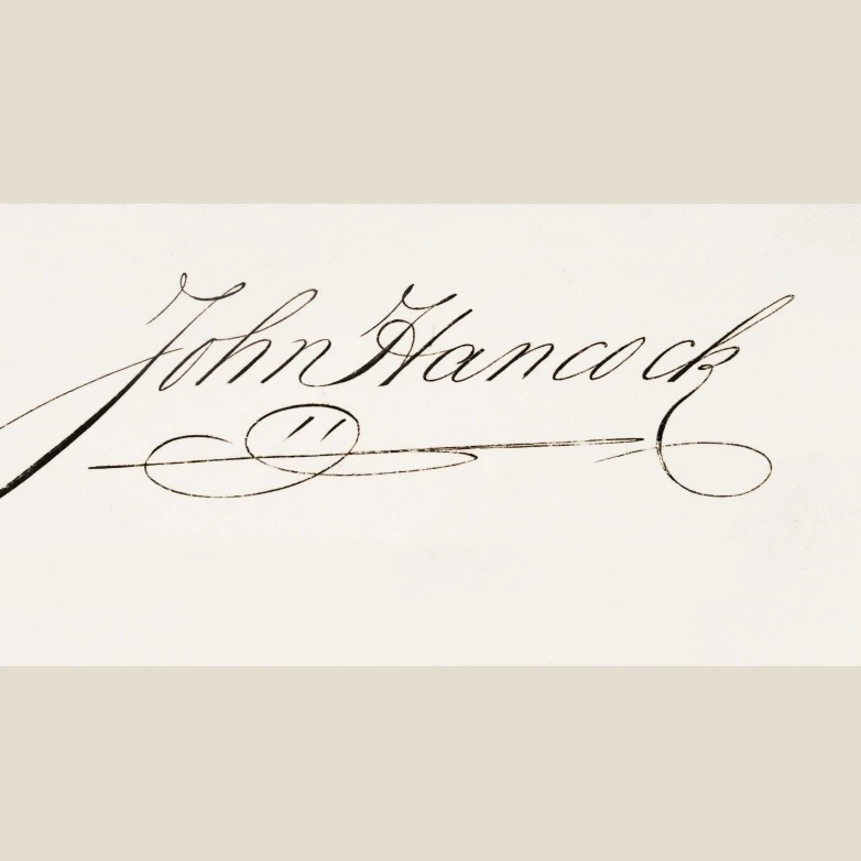 Signature Of John Hancock 1737-1793. American Revolutionary Leader. Signatory Of Declaration Of Independence. (32 x 24)
