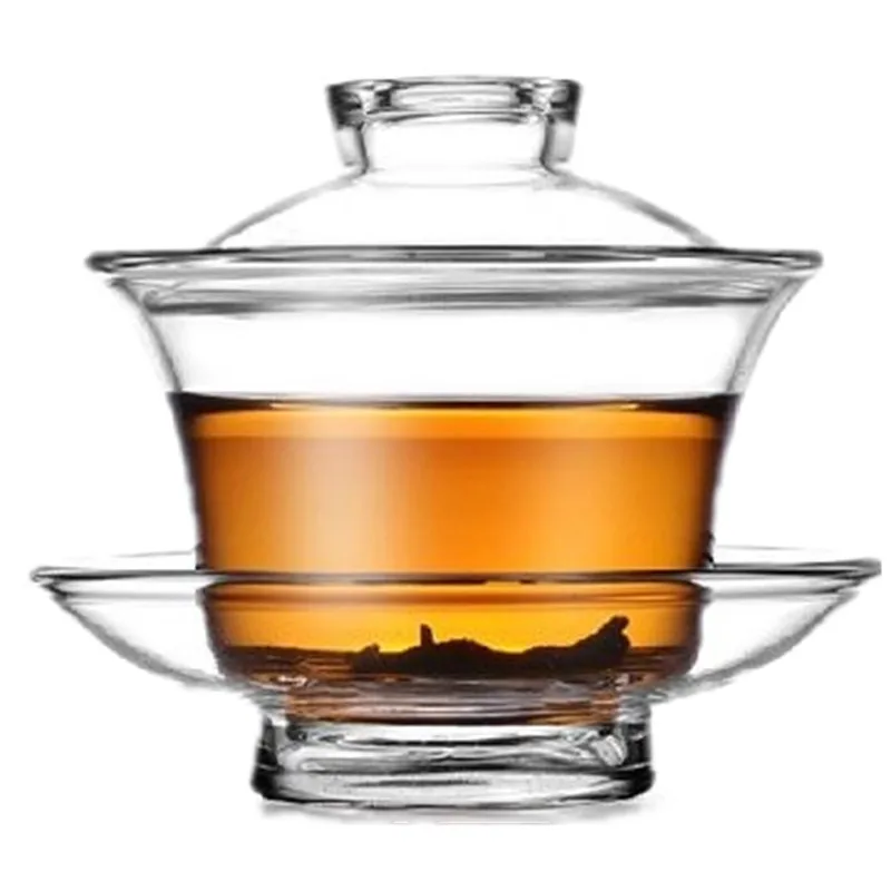 Chinese Suya Glass Gaiwan Teapot Tea Cup 150ml Sancai wanin Old