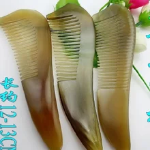 12-13 см естественный желтый бык рогом гребень для волос широкий карман зуба Портативный гребень высокое качество