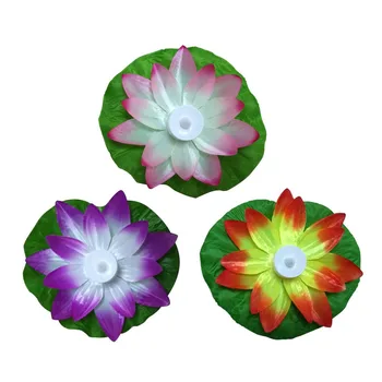 

High Quality LED Artificial Lotus Colorful Changed Floating Flower Lamps Water Swimming Pool Wishing Light Lanterns Party Supply