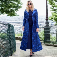 High Quality 2016 print spring wool jacket women winter overcoat clothing Long slim warm Jacket coat