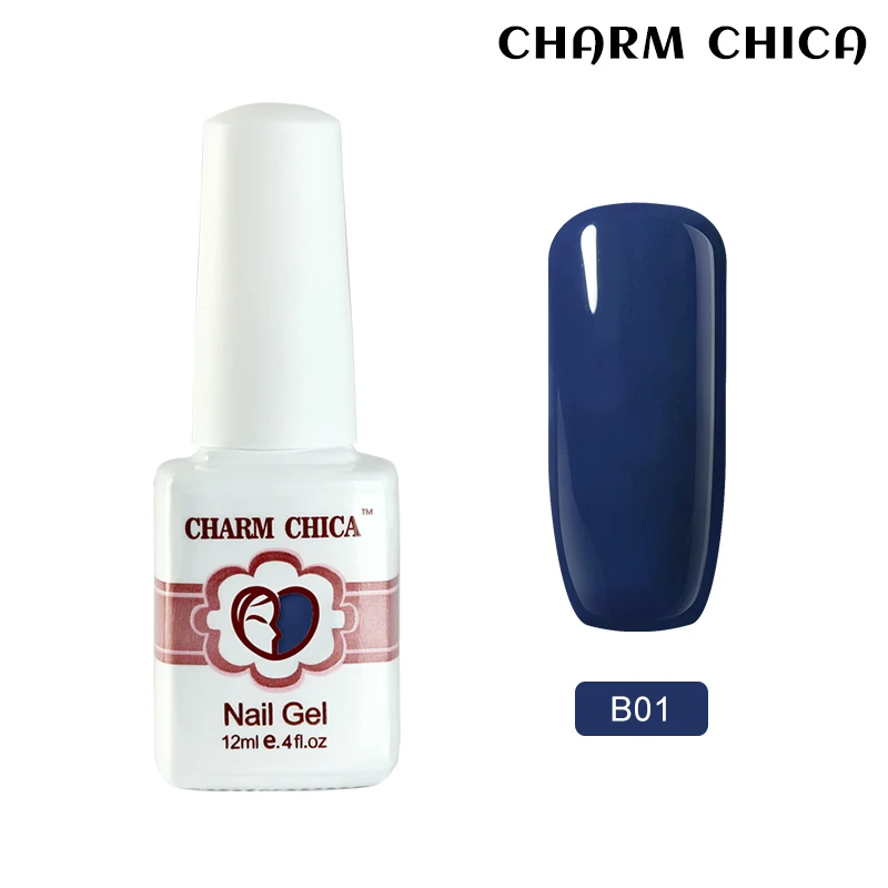 CHARM CHICA синий УФ гель лак для ногтей 12 мл замачиваемый цвет серии Гель Vernis