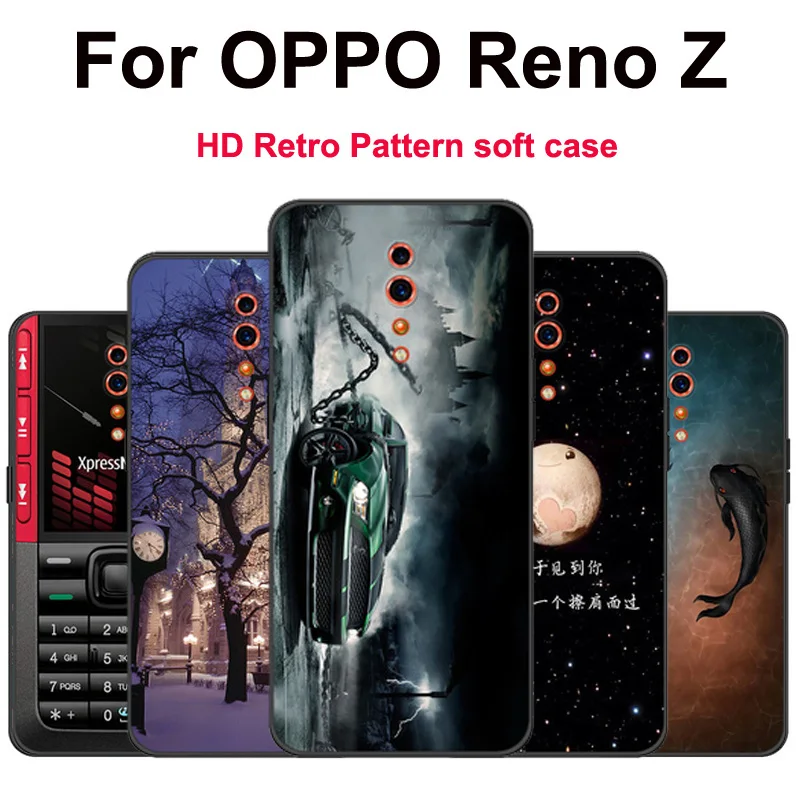

HD Patterned Case For OPPO Reno Z Soft TPU Case Phone Back Cover For OPPO RenoZ casing bumper OPPORenoZ slim Cases Reno Z skin