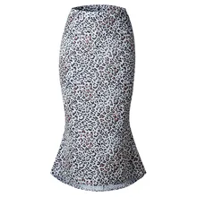 Women Leopard Print Skirts High Waist Bodycon Slim Fit Midi Skirts for Summer FDC99