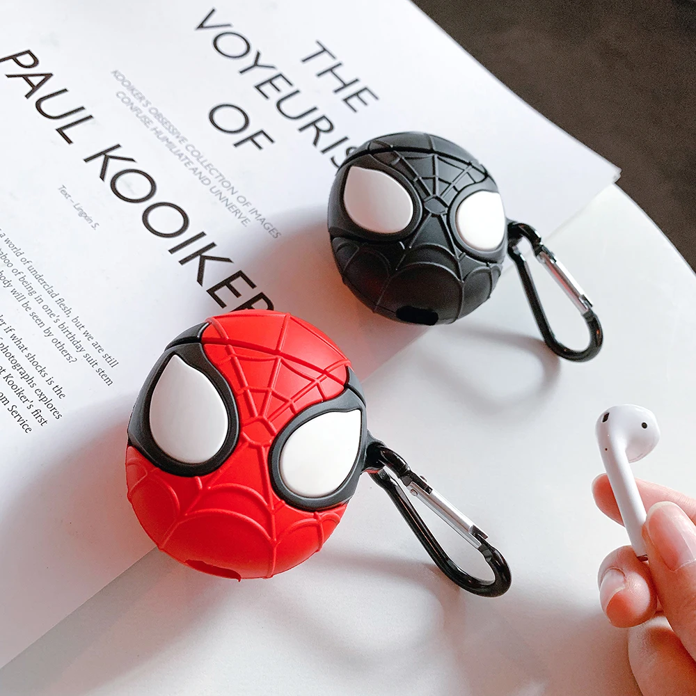 LinXiang Симпатичные Marvel Comics Черный Человек-паук Bluetooth наушники силиконовый защитный чехол для Apple Airpods 1 2