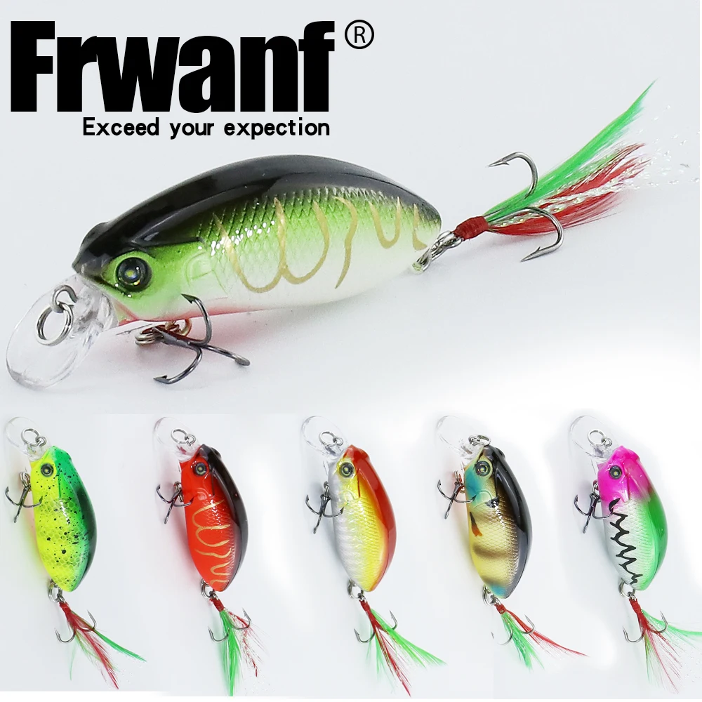 Frwanf 6 PCS/lot Deep Diving Minnow Hard Lure 5.9CM 9G Jigging Fishing