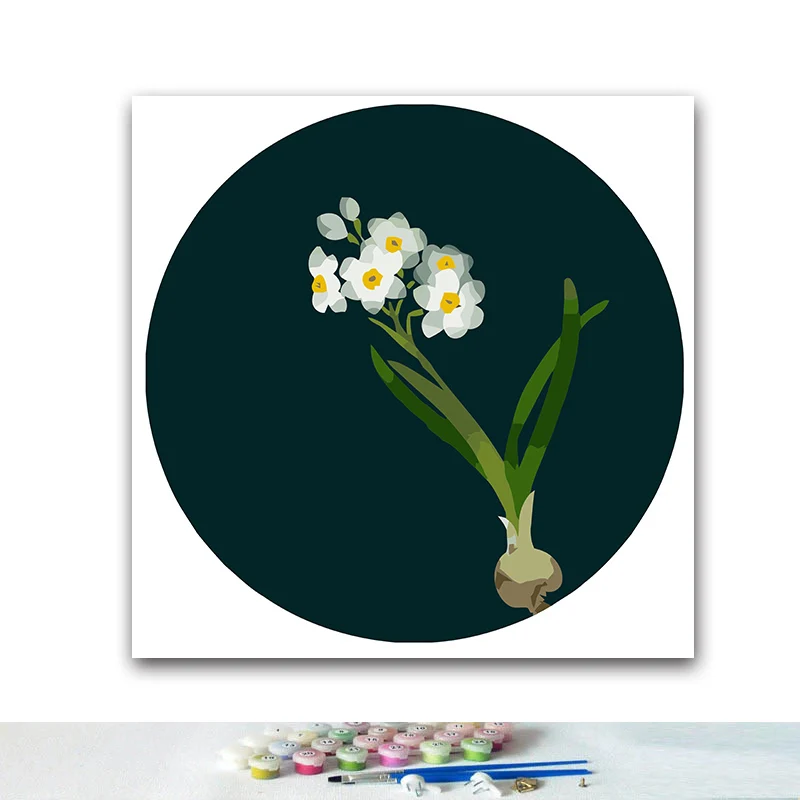 DIY-colorings-pictures-by-numbers-with-colors-Antique-jasmine-daffodil-picture-drawing-painting-by-numbers-framed
