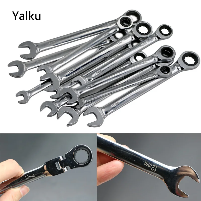 Yalku Ratchet Handle Wrenchs Spanner Combination Wrench Set Ratchet Key