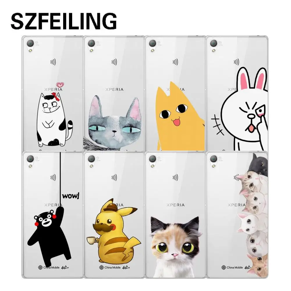 

Cute cat phone case For Sony Xperia M4 Aqua Z3 cover Soft TPU 3D Painting super thin mobile shell for Sony Z5 Premium M5 case