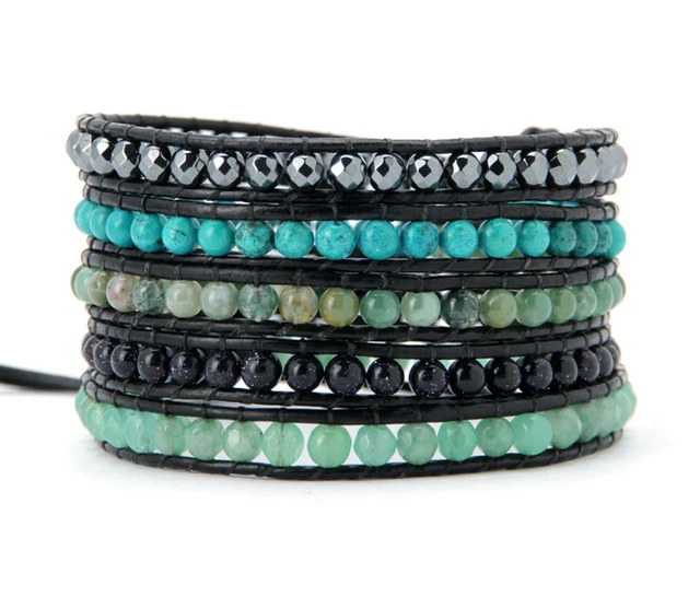 Us 12 65 New Mixed Semi Precious Stones Leather Wrap Bracelet Whole Woven Costume Jewellery Gifts In Bracelets Us 12 65 New Mixed Semi Precious Stones Leather Wrap Bracelet Whole Woven Costume Jewellery Gifts In Bracelets