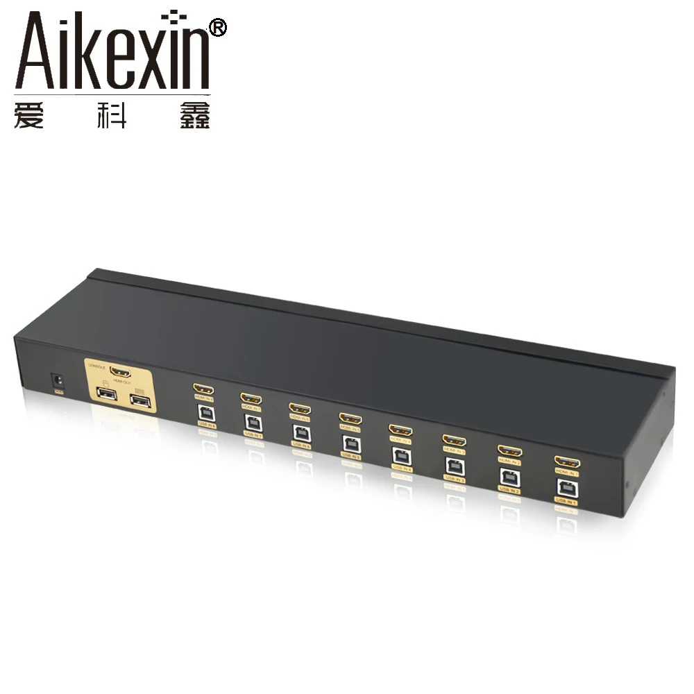 

Aikexin 1080P 8 Port Auto USB HDMI Kvm Switch 8x1 HDMI Switch with Push Buttons and Hot Key Control