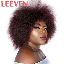 Leeven, 6,5 дюймов, 100 г/шт., синтетические волосы, короткие, черные, кудрявые, кудрявые, афро, парик, пушистые, косплей, парики для женщин, высокотемпературное волокно