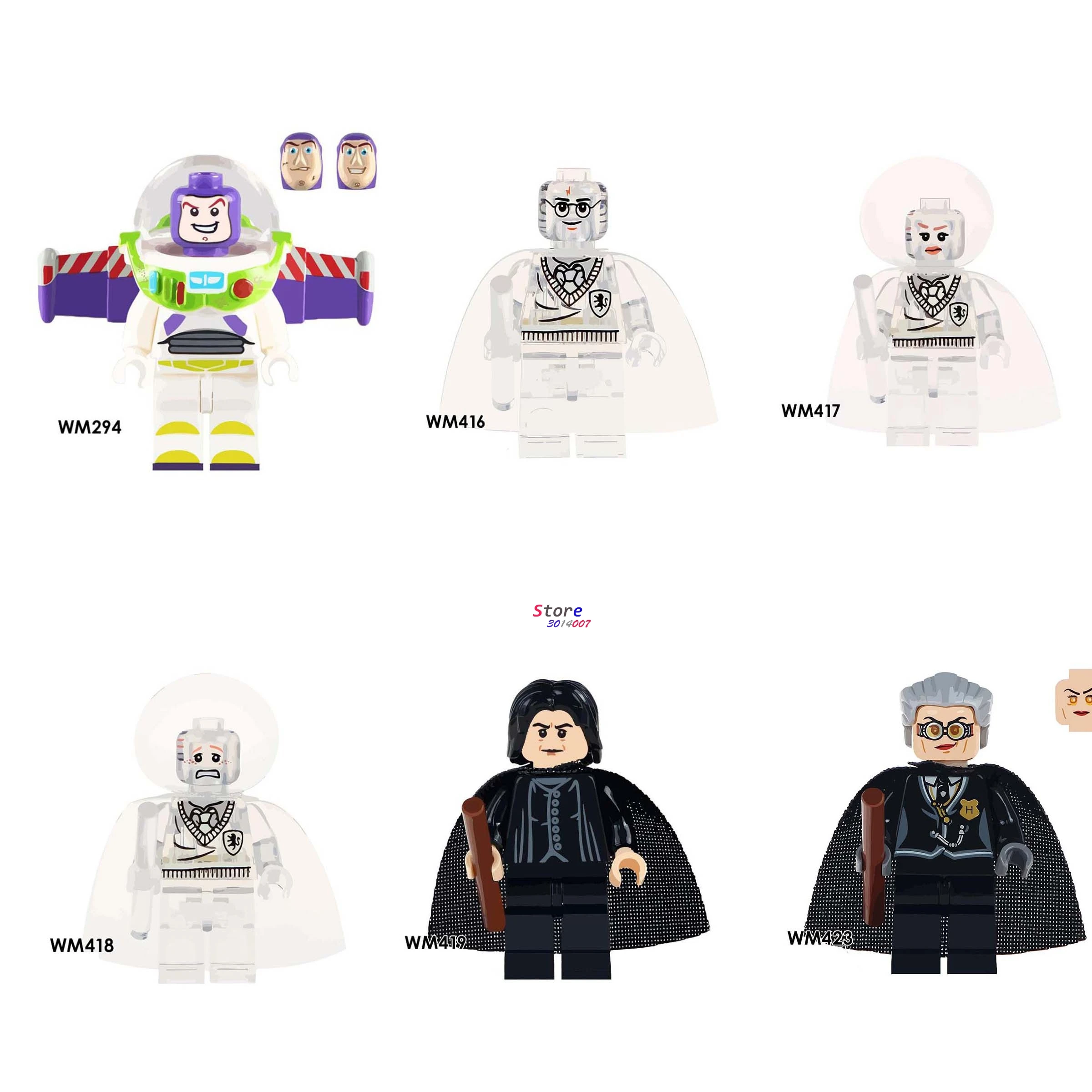 

Single Story Buzz Lightyear Figures Harry Potter Crystal Ron Weasley Severus Snape Madame Hooch building block toys for children